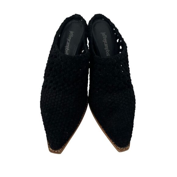 Jeffrey Campbell Mules Pointed Toe Crochet Stacked Heel Leone Size 7.5 Bohemian - Picture 3 of 10